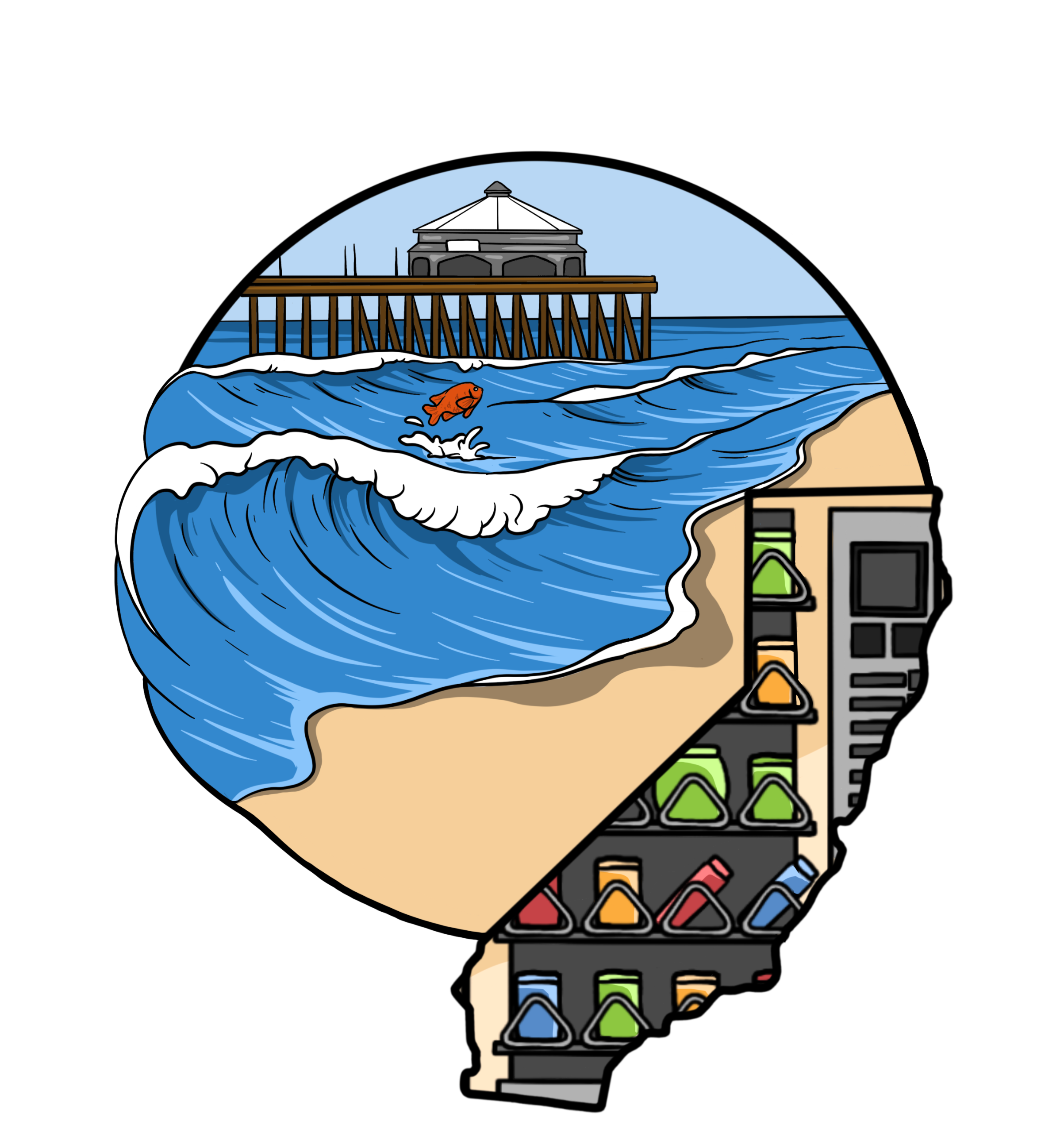 Hotel-vending-machine-offering drinks-and-snacks-in-Los-Angeles